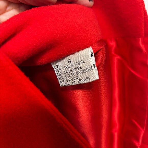 Vintage Liz Claiborne Blazer Red/Black 1-Button Virgin Wool Cashmere 90s Jacket - Picture 4 of 6